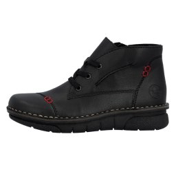 Ghete dama, Rieker, 73301-00-Negru, casual, piele ecologica, imblanite, cu talpa joasa, negru (Marime: 40)
