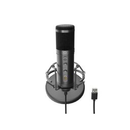 Microfon Genesis Radium 600 G2, tip Condenser, model cardioid, suport fix, conectivitate USB-C si Jack 3.5 mm, raspuns in frecventa 30 - 18.000 Hz, sensibilitate -36 dB, lungime cablu 180 cm, negru