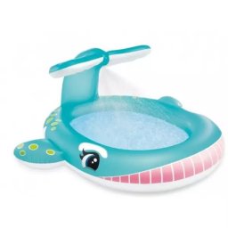Intex: Piscină în formă de balenă, cu pulverizare - 201 x 196 x 91 cm