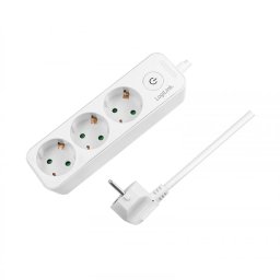 PRELUNGITOR LOGILINK, Schuko x 3, cablu 3G 1.5mm2, 230 V/16 A, 50 Hz, max. 3600 W, buton intrerupator iluminat, IP20, 1.5m, alb LPS244 (include TV 0.80lei)