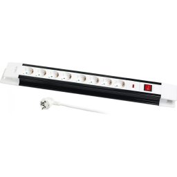 PRELUNGITOR LOGILINK, Schuko x 8, conectare prin Schuko (T), cablu 3 m, 16 A, protectie copii, alb/ negru, LPS207 (timbru verde 0.18 lei)
