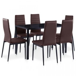 Set mobilier de bucătărie, 7 piese, maro