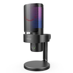 Microfon Microfonul de studio cu condensator Fifine A9 AMPLIGAME USB RGB Plug&Play pentru gaming