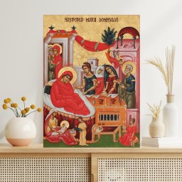 Nașterea Maicii Domnului – Reproducere Icoană Bizantină pe Canvas TRO1 (Dimensiune LxH: 60x80cm)