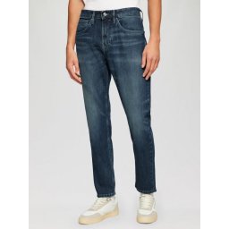 Blugi Mauro, cu talie inalta, croiala Regular Fit, Tapered leg, Albastru inchis (SELECTATI MARIMEA: 34, SELECTATI LUNGIMEA: 34)