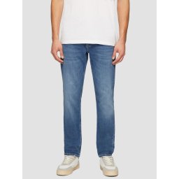 Blugi barbati Nelio, cu talie medie, croiala Slim Fit, Slim Leg, Albastru inchis (SELECTATI MARIMEA: 38, SELECTATI LUNGIMEA: 32)