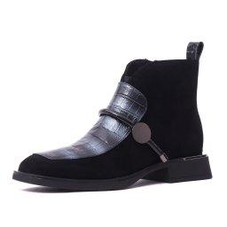 Botine dama din piele intoarsa, Karisma, 7VV1281-C2106-G5 01-I, negru