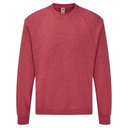 Czerwona bluza męska Raglan Sweat Fruit of the Loom