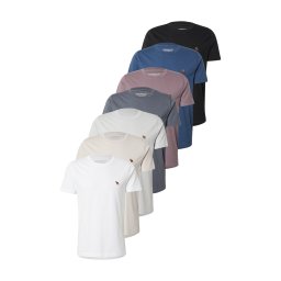 Abercrombie & Fitch Tricou albastru / gri taupe / negru / alb