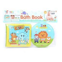 Set 2 carticele bebelusi pentru baie, moi si cu sunete, Zoo