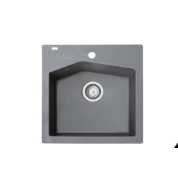 Chiuveta Metalac Linea 50 Granit | 500x500 mm, Grafit, Sifon 90 mm