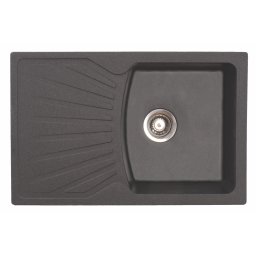 Chiuveta Metalac 137410 | Granit, Quadro Plus, 760x500mm, Negru