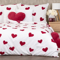 Lenjerie de pat din bumbac 4Home Red Hearts, 220 x 200 cm, 2 buc. 70 x 90 cm
