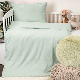 Lenjerie de pătuț din muselină pentru copii 4Home Teal , 100 x 135 cm, 40 x 60 cm, verde