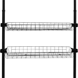 Wenko Set de 2 coșuri din sârmă Herkules, negru, negru