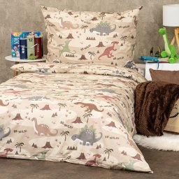Lenjerie de pat din bumbac pentru copii 4Home Dinoworld, 140 x 200 cm, 70 x 90 cm, 140 x 200 cm, 70 x 90 cm