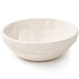 HOME ELEMENTS Coș rotund cu inserție din țesătură, 25 x 8,5 cm