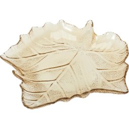 Tavă de sticlă Frunză 26,3 × 25,5 × 4 cm, bej, bej