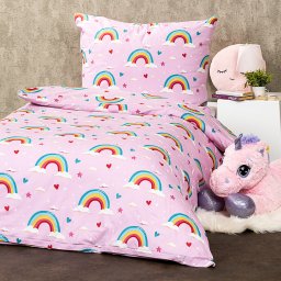 Lenjerie de pat din bumbac pentru copii 4Home Rainbow, 140 x 200 cm, 70 x 90 cm