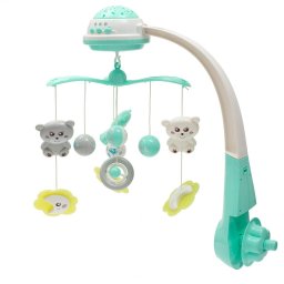 Baby Mix Carusel pentru pătuț cu proiector luminos, verde