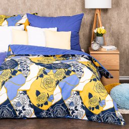 Lenjerie de pat din bumbac 4Home Blue rose, 140 x 200 cm, 70 x 90 cm