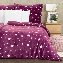 Lenjerie de pat din microflanel 4Home Stars violet, 140 x 220 cm, 70 x 90 cm