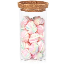 Recipient de sticlă pentru alimente cu capac 4Home Cork , 1000 ml, 1000 ml