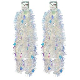 Ghirlanda de Crăciun bogată cu efect curcubeu Stars, 2 m, SET DE 2 BUCĂȚI