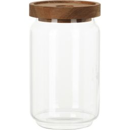 Doză de sticlă cu capac din lemn de acacia 700ml, 0,7 l