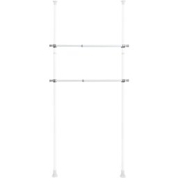 Wenko Set de 2 bare telescopice orizontale Herkules, alb, alb