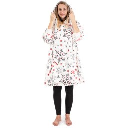 Hanorac cu glugă din micropluș și imitație blăniță 4Home Snowflakes, uni S – pentru copii