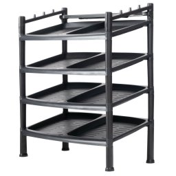 Raft pentru pantofi 4 etaje Black 52 x 34 x 67 cm, negru