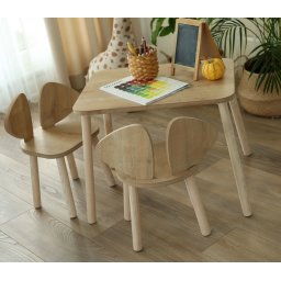 Set pentru copii cu masă și scaune, 2 buc. Mickey Two Chair Set - Brown
