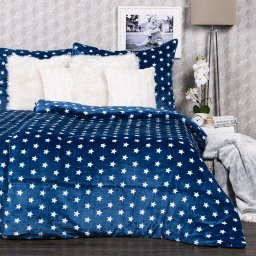 Lenjerie de pat microflanel 4Home Stars albastră,160 x 200 cm, 70 x 80 cm, 160 x 200 cm, 70 x 80 cm