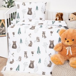 Lenjerie de bumbac pentru pătuț 4Home ForestFriends, 100 x 135 cm, 40 x 60 cm