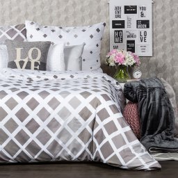 Lenjerie de pat 4Home Geometric, gri micro, 140 x 220 cm, 70 x 90 cm