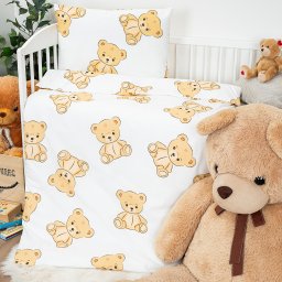 Lenjerie de bumbac pentru pătuț 4Home Teddies, 100x 135 cm, 40 x 60 cm, 100 x 135 cm, 40 x 60 cm