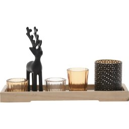 Set suporturi de lumânare Reindeer 6 buc., 31,5 x 9,5 x 2,5 cm