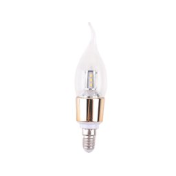 Bec Led Lumanare, 9W E14, Lumina Rece, Sticla Transparenta