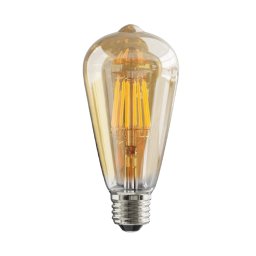 Bec Led St64, 8W E27, Sticla Chihlimbar