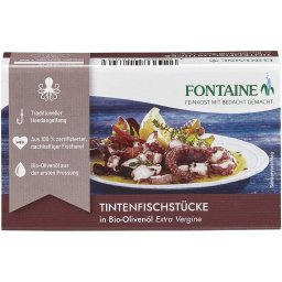 Bucati de caracatita in ulei de masline extravirgin bio 110g