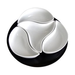 Set de boluri cu tavă TORO 4 buc ceramică/lemn