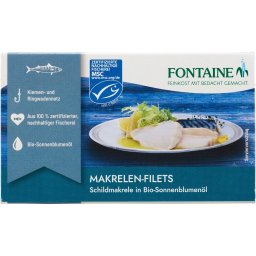 File de macrou in ulei bio de floarea-soarelui 125g