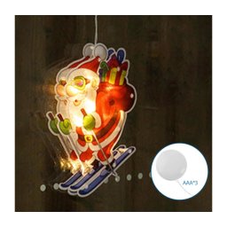 Decorațiune LED de Crăciun Aigostar LED/3xAAA Moș Crăciun pe schiuri 23cm