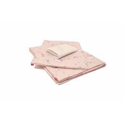Lenjerie pat copii ursuletul martinica roz, din bumbac 70x140 cm, 110x125 cm set 4 piese