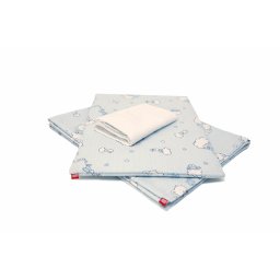 Lenjerie pat copii ursuletul martinica albastru, din bumbac 63x127 cm, 100x135 cm set 4 piese