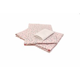 Lenjerie pat copii baby bear roz, din bumbac 63x127 cm, 100x135 cm set 4 piese