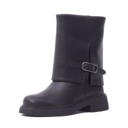 Botine dama din piele naturala, Epica, 7QXS70008A 01-N, negru