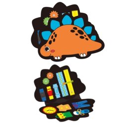 Carte Senzoriala Cu Activitati Din Fetru , Dinozaur