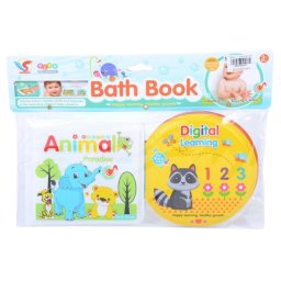 Set 2 carticele bebelusi pentru baie, moi si cu sunete, Animale